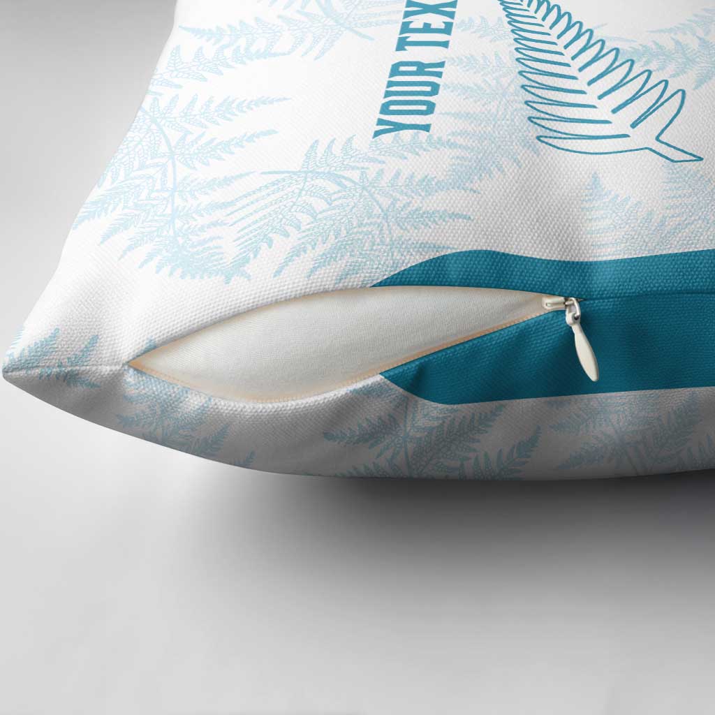 Custom New Zealand Silver Fern Football Pillow Cover Come On All White - Polynesian Pride