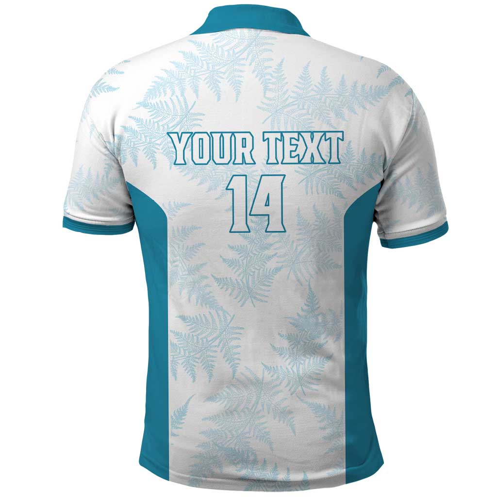 Custom New Zealand Silver Fern Football Polo Shirt Come On All White