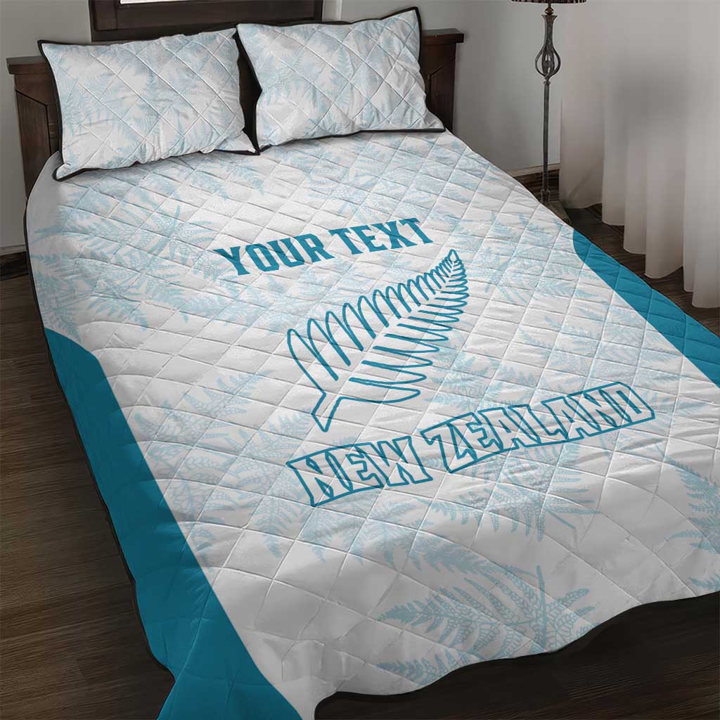 Custom New Zealand Silver Fern Football Quilt Bed Set Come On All White