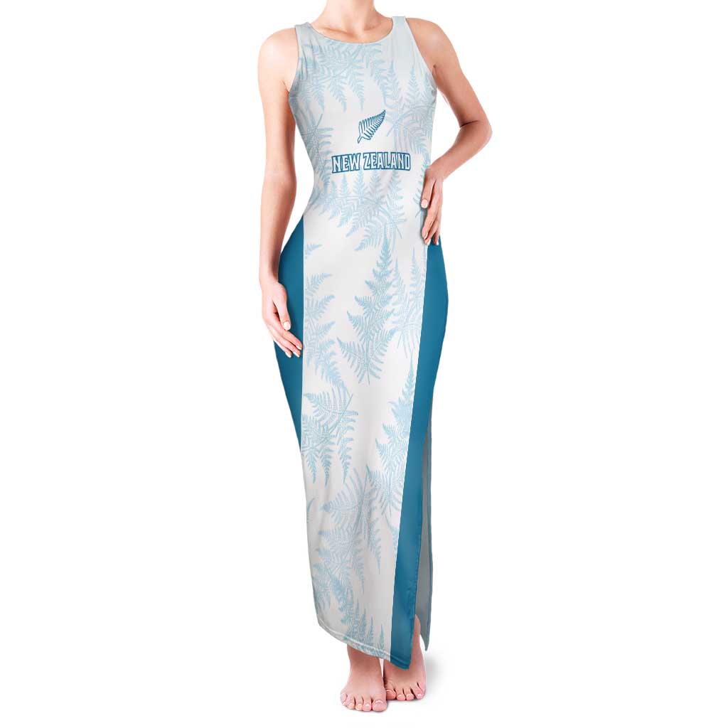 Custom New Zealand Silver Fern Football Tank Maxi Dress Come On All White