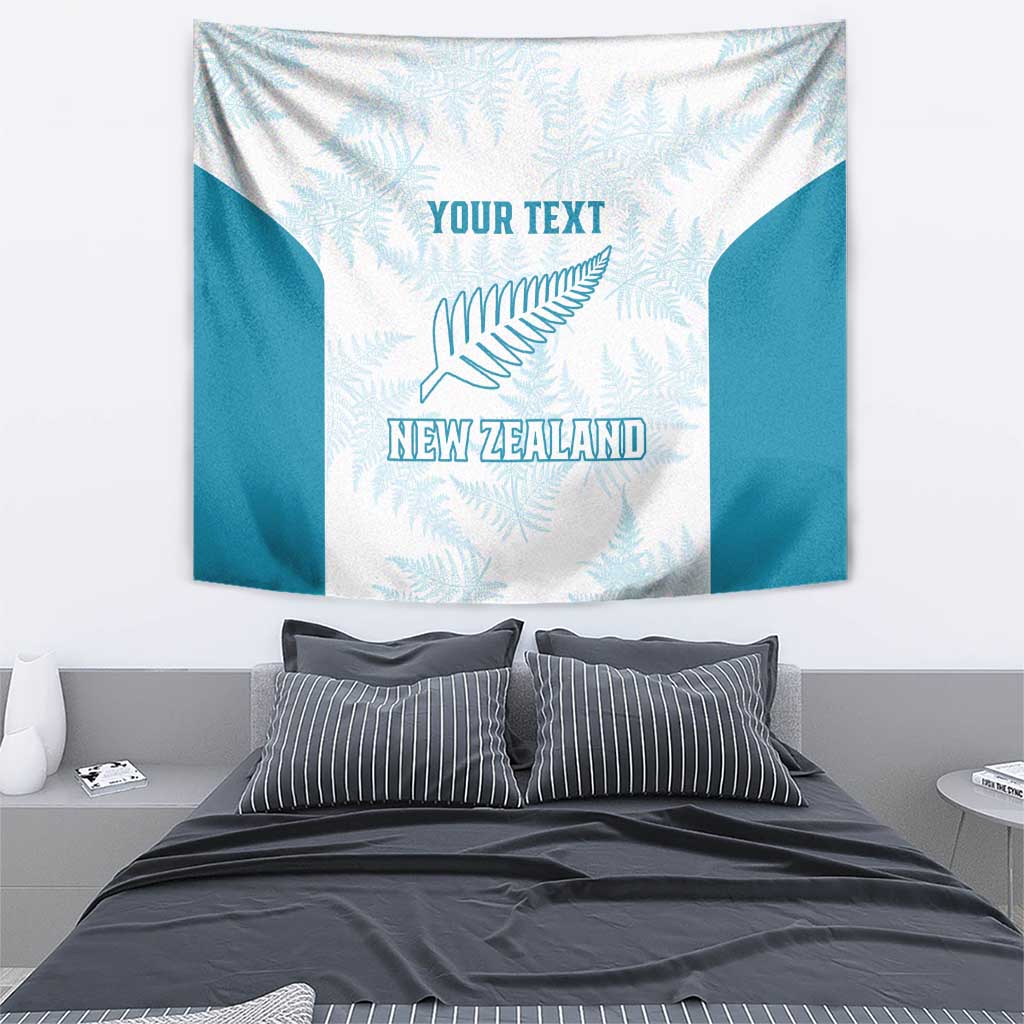 Custom New Zealand Silver Fern Football Tapestry Come On All White