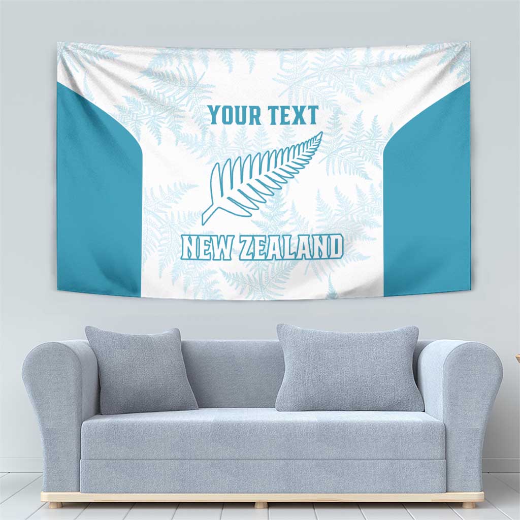 Custom New Zealand Silver Fern Football Tapestry Come On All White