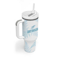 Custom New Zealand Silver Fern Football Tumbler With Handle Come On All White