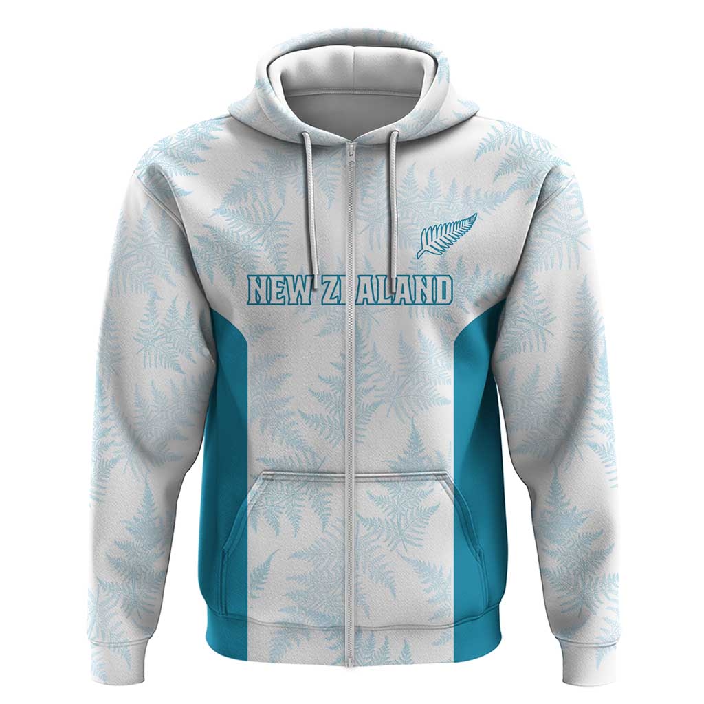 Custom New Zealand Silver Fern Football Zip Hoodie Come On All White