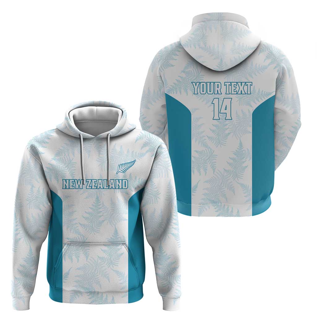 Custom New Zealand Silver Fern Football Zip Hoodie Come On All White