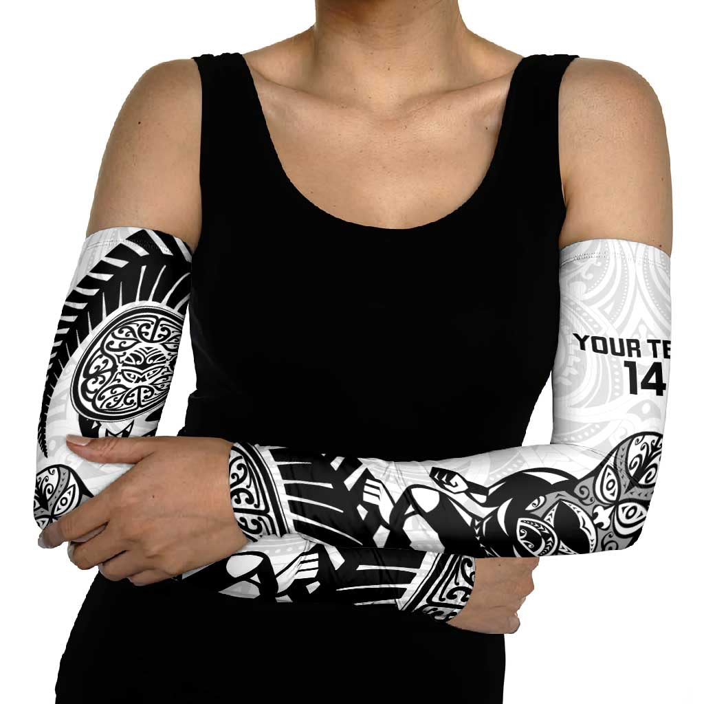 Custom Aotearoa Football Arm Sleeves NZ Maori Tiki Go Champions - Polynesian Pride