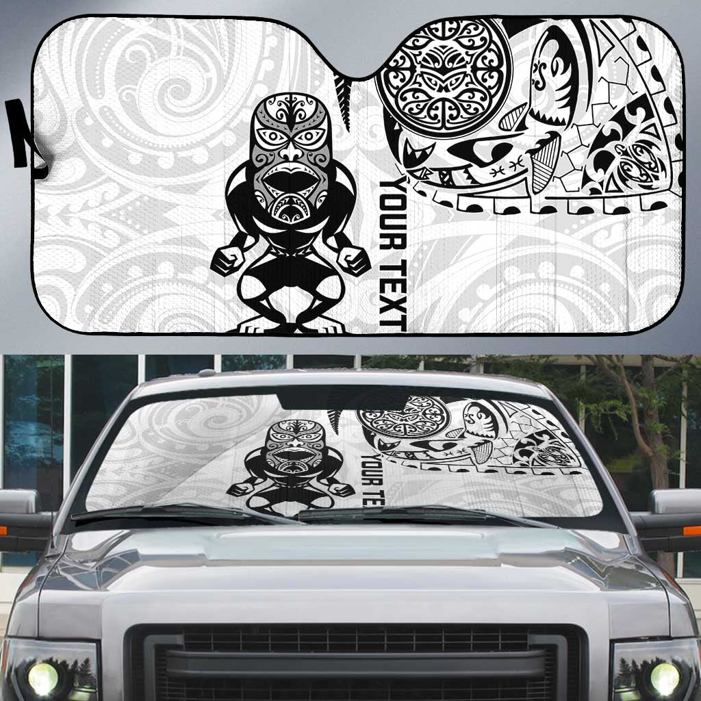 Custom Aotearoa Football Auto Sun Shade NZ Maori Tiki Go Champions - Polynesian Pride