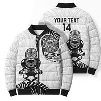 Custom Aotearoa Football Bomber Puffer Jacket NZ Maori Tiki Go Champions - Polynesian Pride