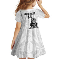 Custom Aotearoa Football Family Matching Short Sleeve Bodycon Dress and Hawaiian Shirt NZ Maori Tiki Go Champions