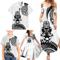 Custom Aotearoa Football Family Matching Summer Maxi Dress and Hawaiian Shirt NZ Maori Tiki Go Champions