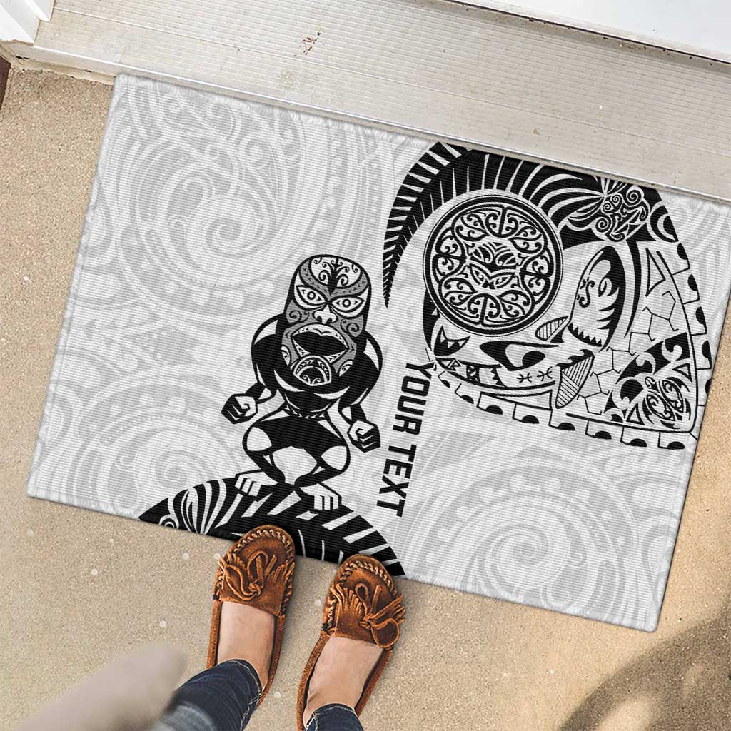 Custom Aotearoa Football Rubber Doormat NZ Maori Tiki Go Champions