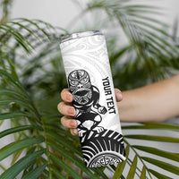 Custom Aotearoa Football Skinny Tumbler NZ Maori Tiki Go Champions