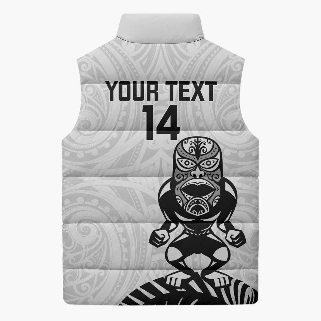 Custom Aotearoa Football Sleeveless Puffer Jacket NZ Maori Tiki Go Champions - Polynesian Pride