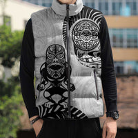Custom Aotearoa Football Sleeveless Puffer Jacket NZ Maori Tiki Go Champions - Polynesian Pride
