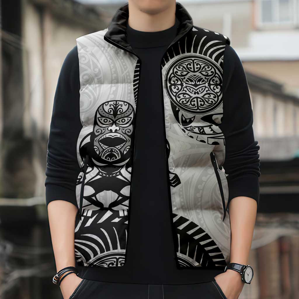 Custom Aotearoa Football Sleeveless Puffer Jacket NZ Maori Tiki Go Champions - Polynesian Pride