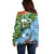 Australia And Fiji Off Shoulder Sweater Aboriginal Mix Fijian Tapa Unique Style LT14 - Polynesian Pride