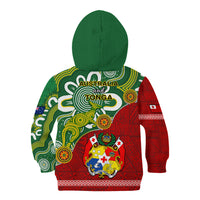 Australia And Tonga Kid Hoodie Aboriginal Mix Tongan Ngatu Unique Style LT14 - Polynesian Pride