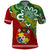 Australia and Tonga Polo Shirt Aboriginal Mix Tongan Ngatu Unique Style LT14 Green - Polynesian Pride