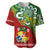 Personalised Australia And Tonga Baseball Jersey Aboriginal Mix Tongan Ngatu Unique Style LT14 Green - Polynesian Pride