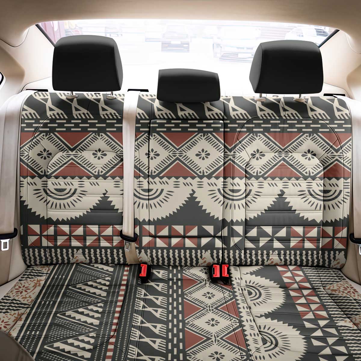 Vintage Bula Fiji Masi Back Car Seat Cover Fijian Tapa Cloth - Polynesian Pride