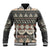 Vintage Bula Fiji Masi Baseball Jacket Fijian Tapa Cloth - Polynesian Pride