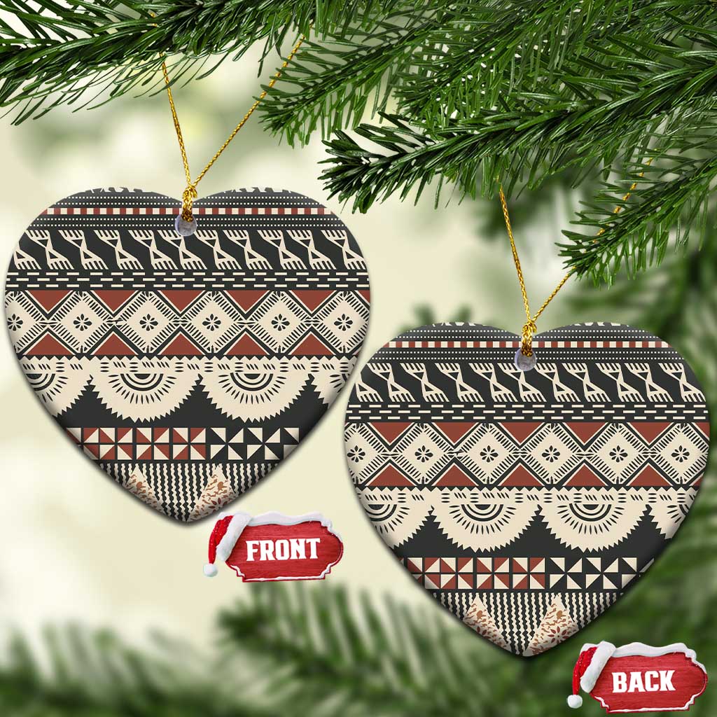 Vintage Bula Fiji Masi Ceramic Ornament Fijian Tapa Cloth - Polynesian Pride