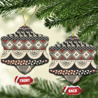 Vintage Bula Fiji Masi Ceramic Ornament Fijian Tapa Cloth - Polynesian Pride