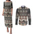 Vintage Bula Fiji Masi Couples Matching Puletasi and Long Sleeve Button Shirt Fijian Tapa Cloth - Polynesian Pride