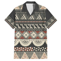 Vintage Bula Fiji Masi Family Matching Off Shoulder Short Dress and Hawaiian Shirt Fijian Tapa Cloth - Polynesian Pride