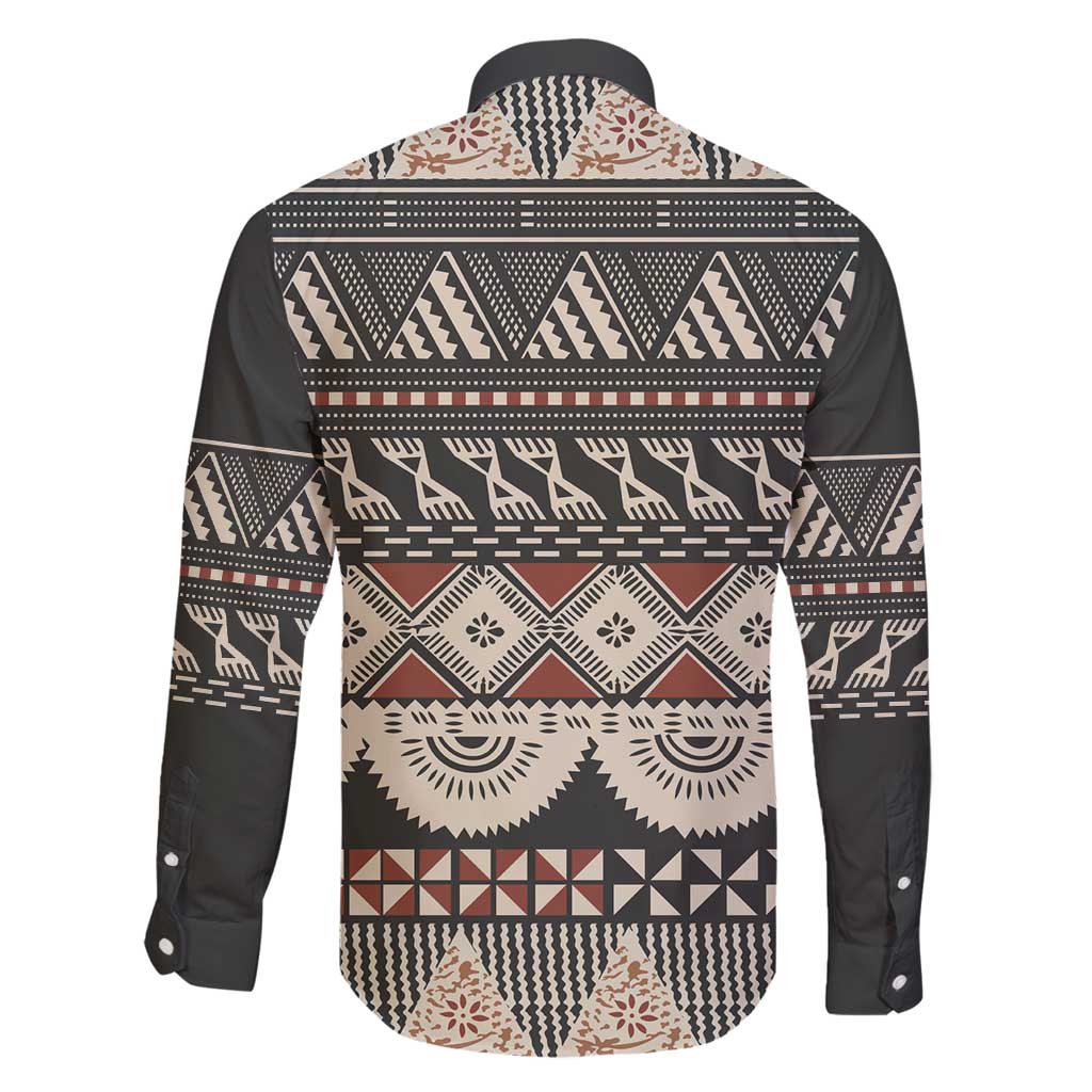 Vintage Bula Fiji Masi Family Matching Off Shoulder Short Dress and Hawaiian Shirt Fijian Tapa Cloth - Polynesian Pride