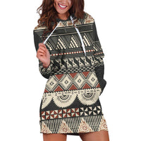 Vintage Bula Fiji Masi Hoodie Dress Fijian Tapa Cloth - Polynesian Pride
