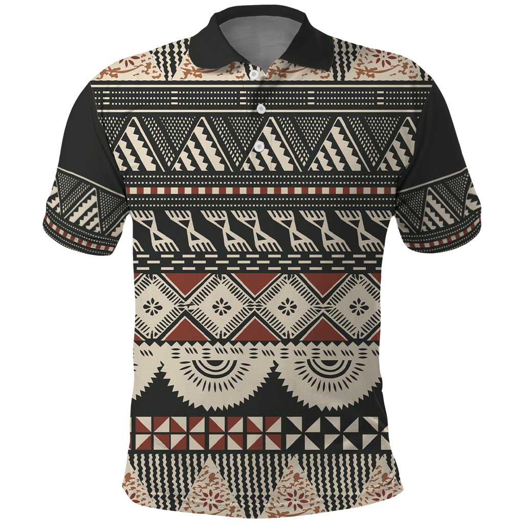 Vintage Bula Fiji Masi Polo Shirt Fijian Tapa Cloth - Polynesian Pride