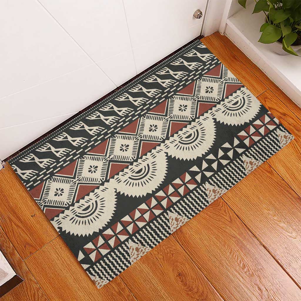 Vintage Bula Fiji Masi Rubber Doormat Fijian Tapa Cloth - Polynesian Pride
