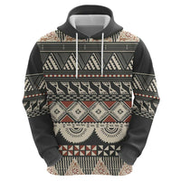 Vintage Bula Fiji Masi Zip Hoodie Fijian Tapa Cloth - Polynesian Pride
