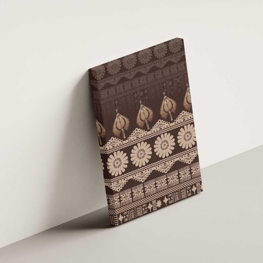 Bula Fiji Iri ni Meke Canvas Wall Art Kuvui Fijian Masi - Polynesian Pride
