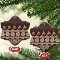 Bula Fiji Iri ni Meke Ceramic Ornament Kuvui Fijian Masi - Polynesian Pride