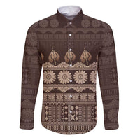 Bula Fiji Iri ni Meke Family Matching Long Sleeve Bodycon Dress and Hawaiian Shirt Kuvui Fijian Masi - Polynesian Pride