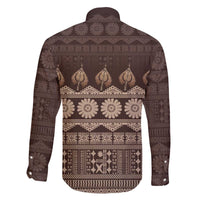 Bula Fiji Iri ni Meke Family Matching Off The Shoulder Long Sleeve Dress and Hawaiian Shirt Kuvui Fijian Masi - Polynesian Pride