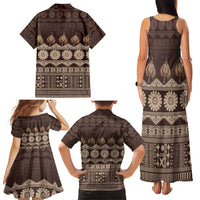 Bula Fiji Iri ni Meke Family Matching Tank Maxi Dress and Hawaiian Shirt Kuvui Fijian Masi - Polynesian Pride