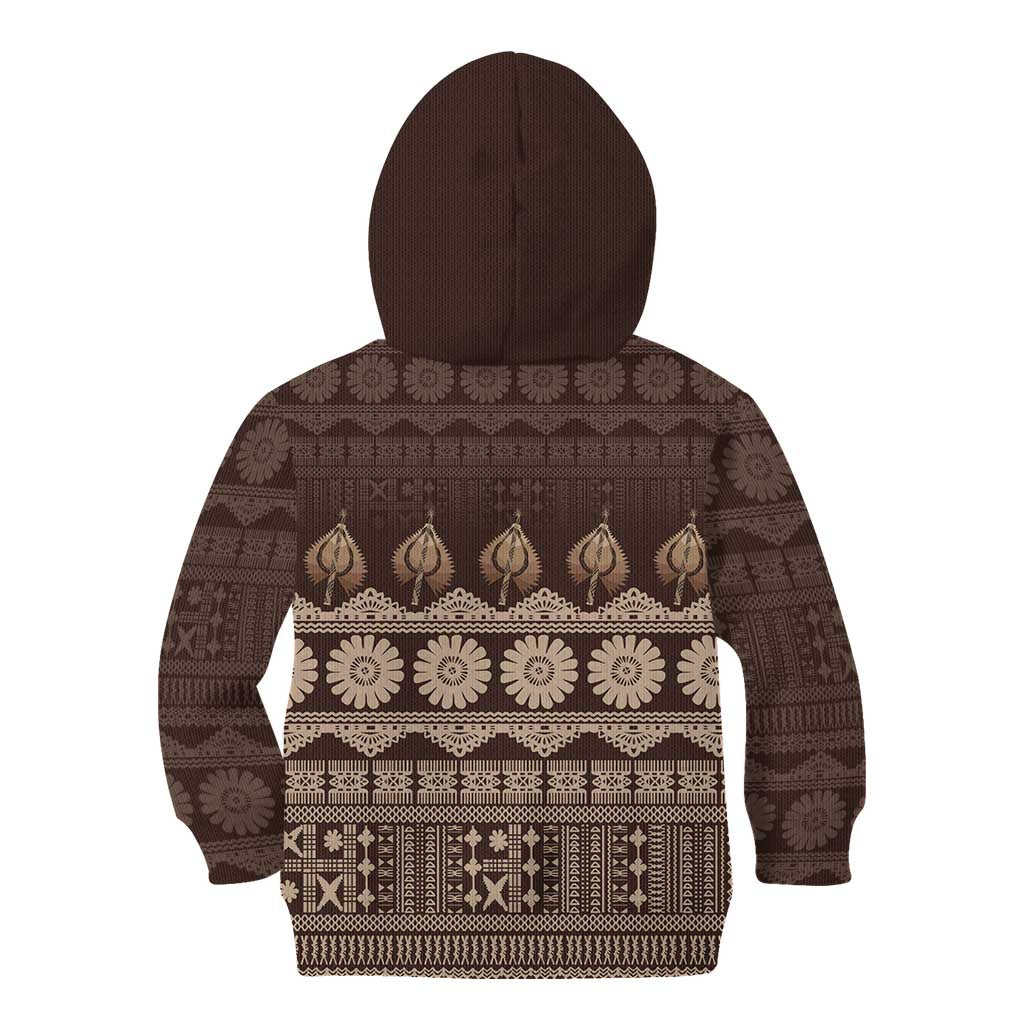 Bula Fiji Iri ni Meke Kid Hoodie Kuvui Fijian Masi - Polynesian Pride