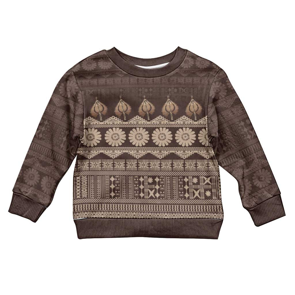 Bula Fiji Iri ni Meke Kid Ugly Christmas Sweater Kuvui Fijian Masi - Polynesian Pride