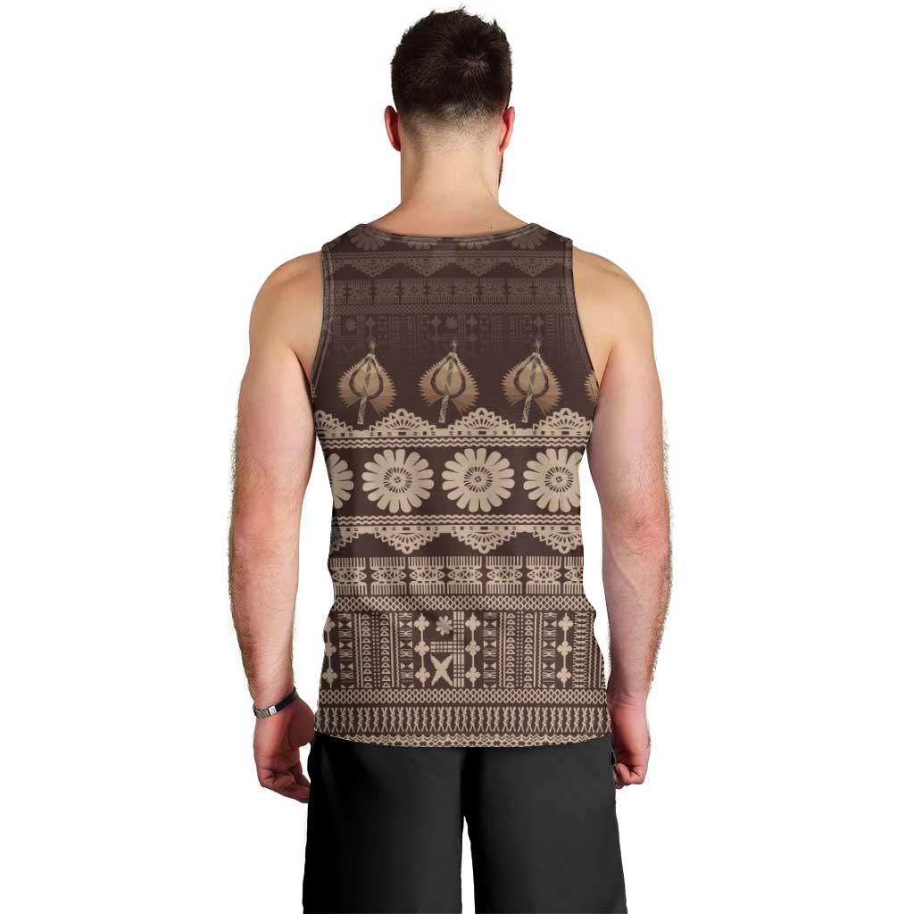 Bula Fiji Iri ni Meke Men Tank Top Kuvui Fijian Masi - Polynesian Pride
