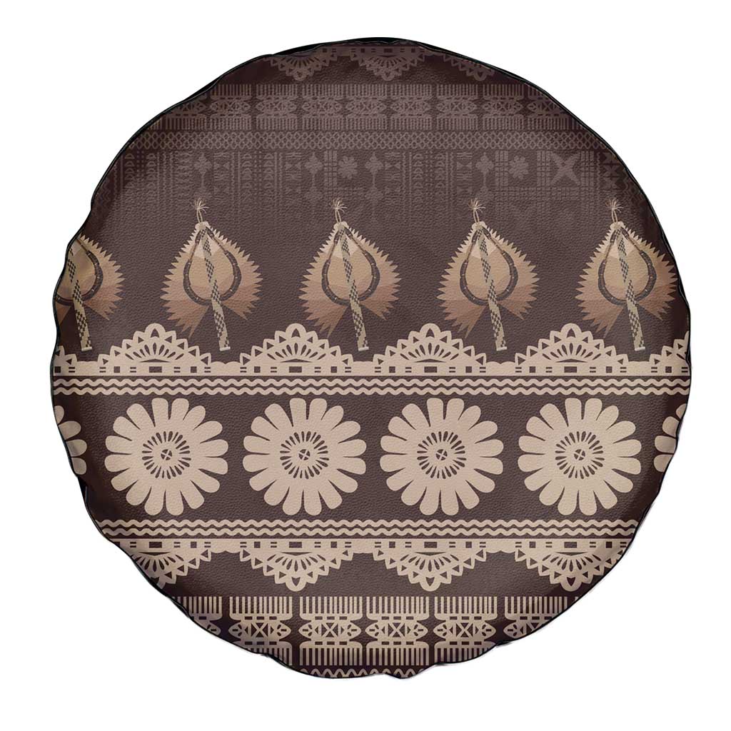 Bula Fiji Iri ni Meke Spare Tire Cover Kuvui Fijian Masi - Polynesian Pride