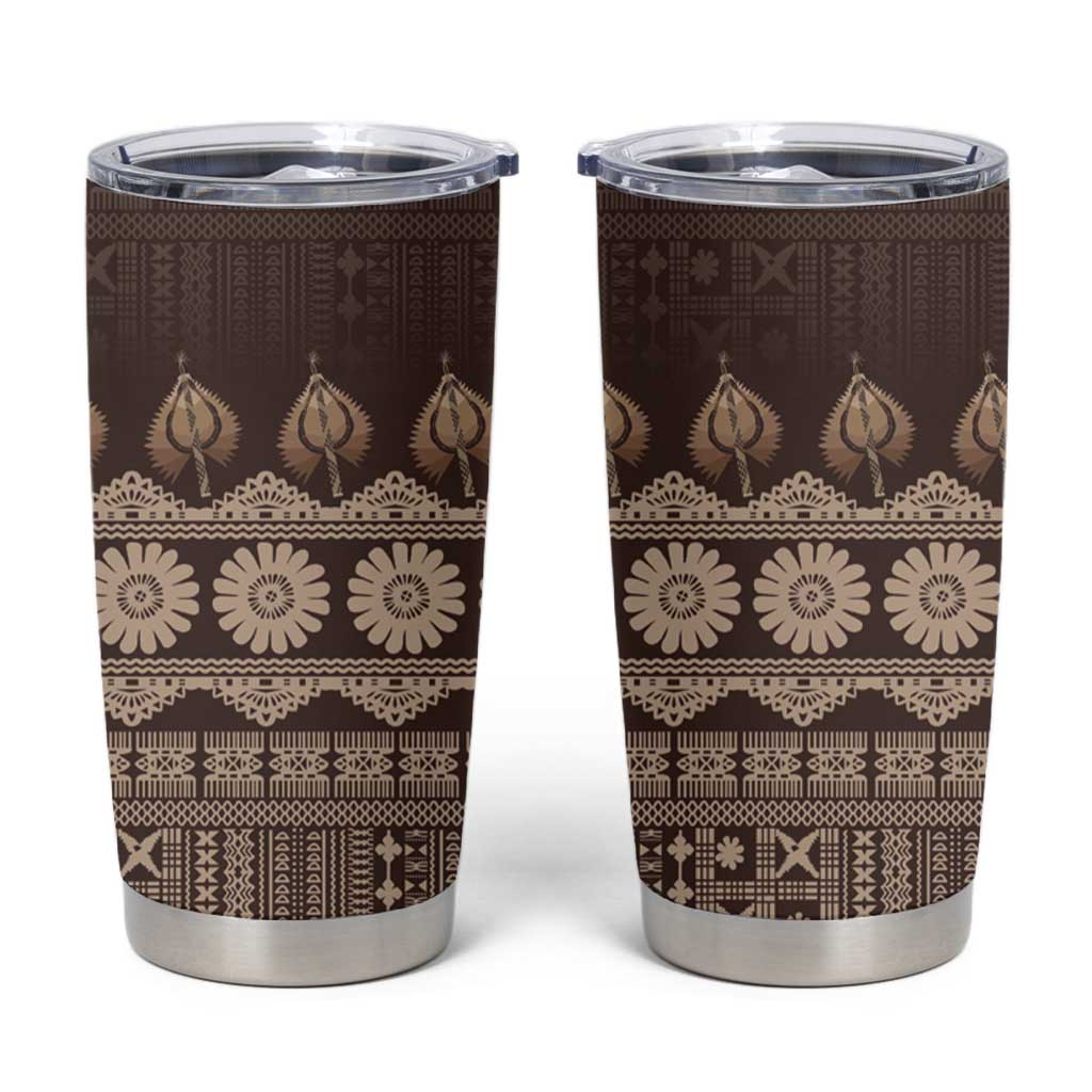 Bula Fiji Iri ni Meke Tumbler Cup Kuvui Fijian Masi - Polynesian Pride