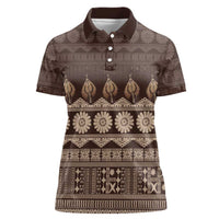 Bula Fiji Iri ni Meke Women Polo Shirt Kuvui Fijian Masi - Polynesian Pride