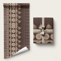 Bula Fiji Iri ni Meke Wrapping Paper Kuvui Fijian Masi LT14 58" × 23" Brown - Polynesian Pride