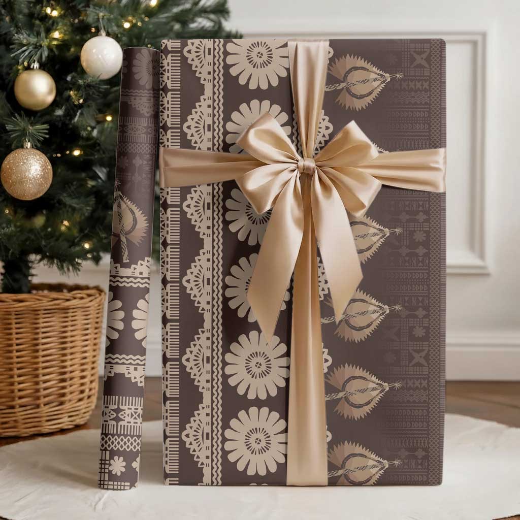 Bula Fiji Iri ni Meke Wrapping Paper Kuvui Fijian Masi LT14 - Polynesian Pride