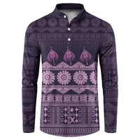 Bula Fiji Iri ni Meke Button Sweatshirt Lokaloka Fijian Masi - Polynesian Pride