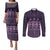 Bula Fiji Iri ni Meke Couples Matching Puletasi and Long Sleeve Button Shirt Lokaloka Fijian Masi - Polynesian Pride