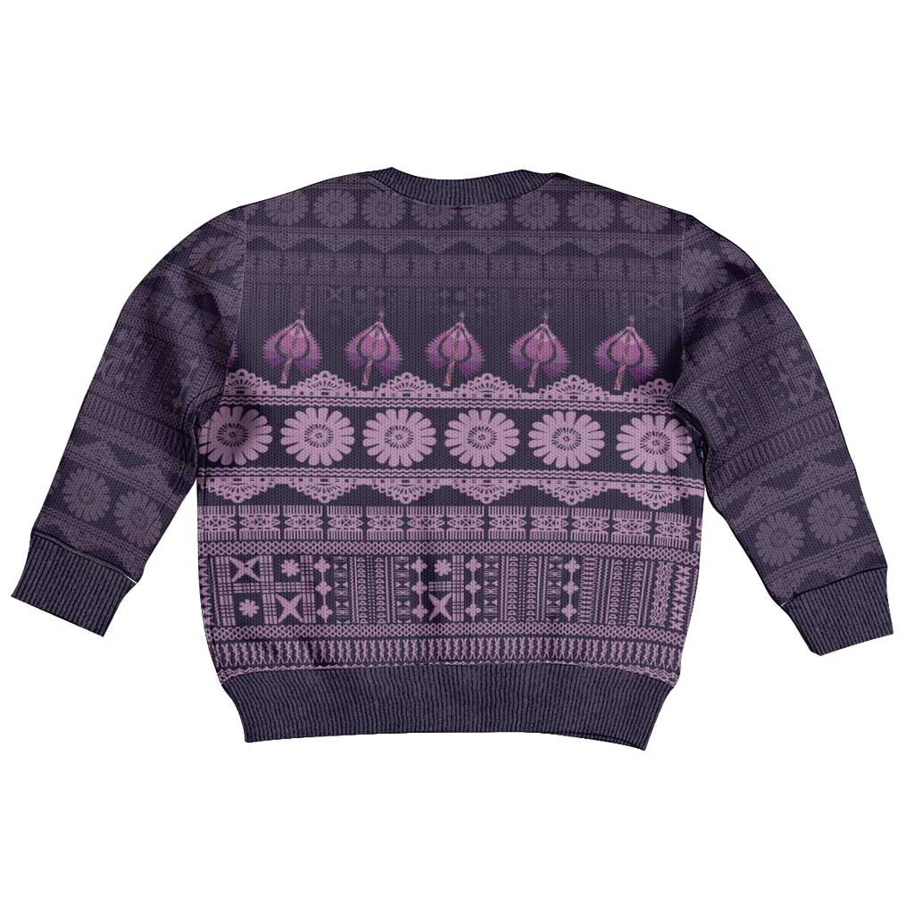Bula Fiji Iri ni Meke Kid Ugly Christmas Sweater Lokaloka Fijian Masi - Polynesian Pride